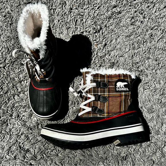 Sorel Shoes - Sorel Hawk & Gypsy Tivoli Brown & Navy Plaid Waterproof Boot Size 9.5